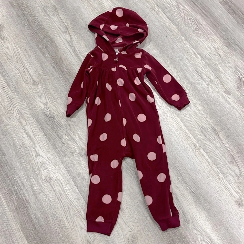 Carters 24m fleece zip-up onesie